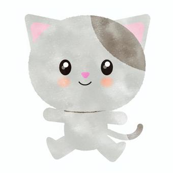 Illustration, cat, gray, cute, JPG, PNG and AI