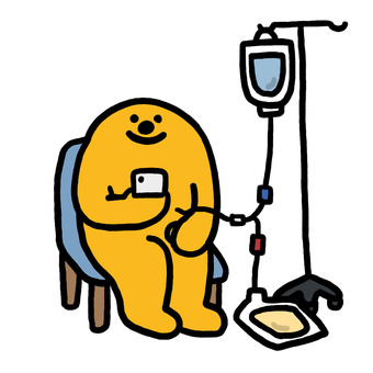 腹膜透析くん 医療,病院,患者,治療,透析,腹膜透析,腎不全のイラスト素材
