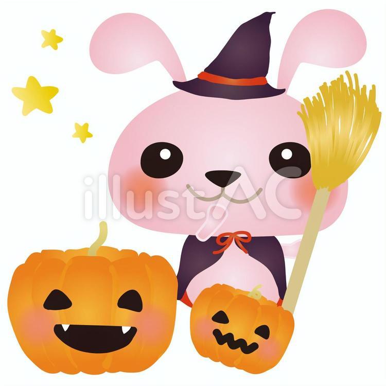 うさぎハロウィン1 うさぎ,ハロウィーン,魔法使いのイラスト素材