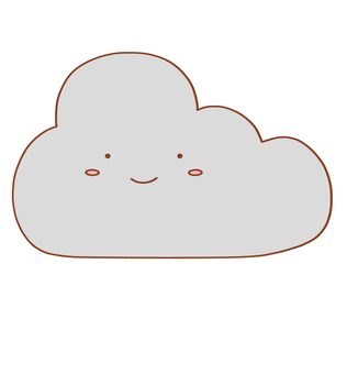 くもり くもり,雲,天気,可愛い,曇天,曇りのイラスト素材