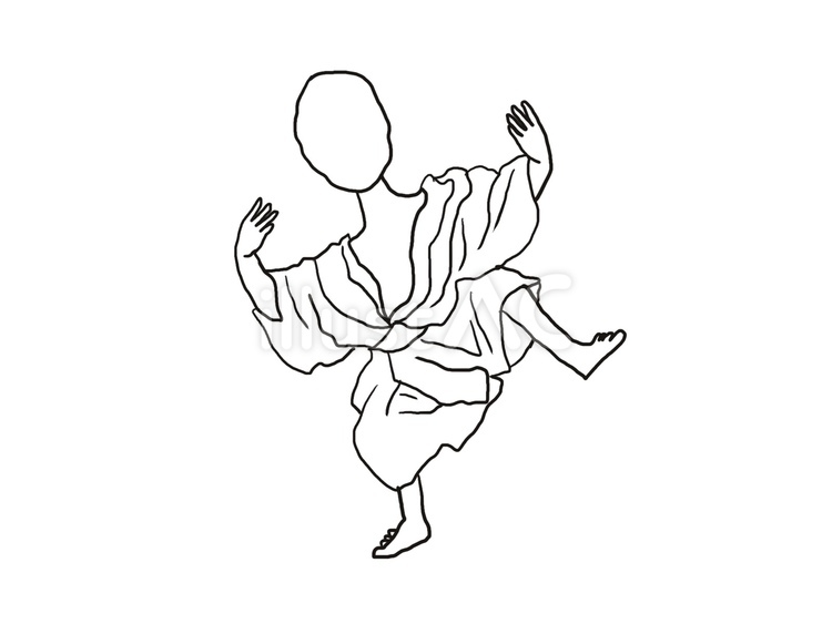塗り絵・のっぺら坊 塗り絵,妖怪,のっぺら坊のイラスト素材