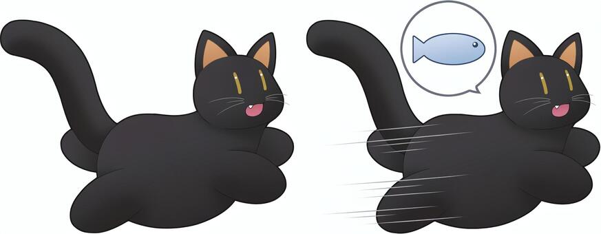 走る猫(黒猫), 走る猫(黒猫), ,