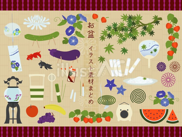 お盆　イラスト素材まとめ お盆,夏,盆休みのイラスト素材