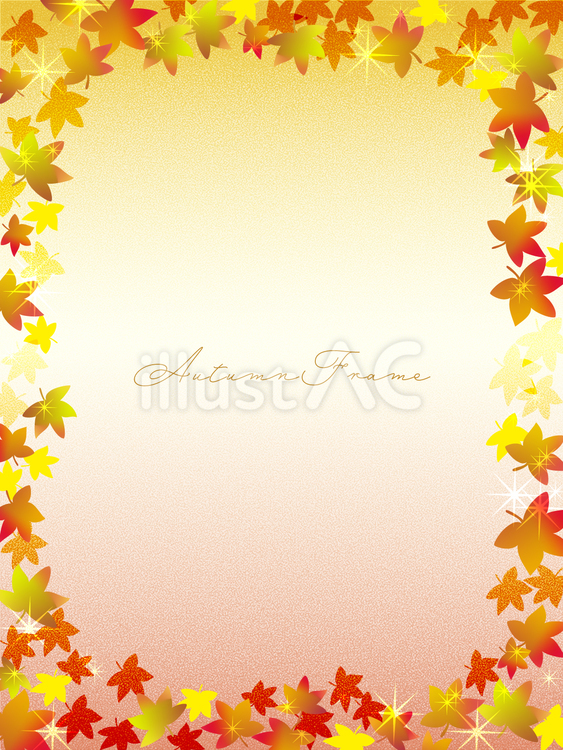Autumn frame３ 秋,フレーム,飾り枠のイラスト素材