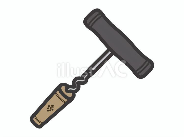 ワインオープナーとコルク02 ワインオープナー,コルク,栓抜きのイラスト素材