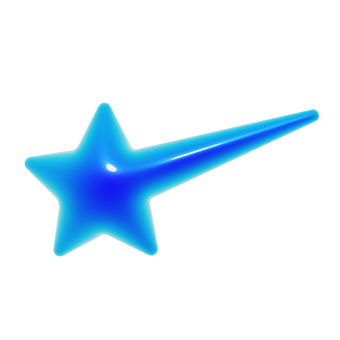 ぷっくりした青い流星の3Dアイコン 流れ星,アイコン,3d,立体,星,マーク,流星,可愛い,フェミニン,キュートのイラスト素材