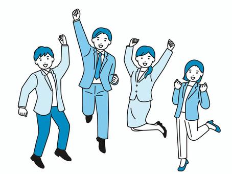 ジャンプ ビジネスマンイラスト 無料イラストなら イラストac