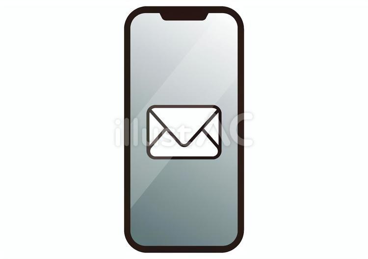 画面に光沢のあるスマホ　メール スマホ,メール,受信のイラスト素材