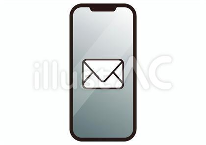 画面に光沢のあるスマホ メール
