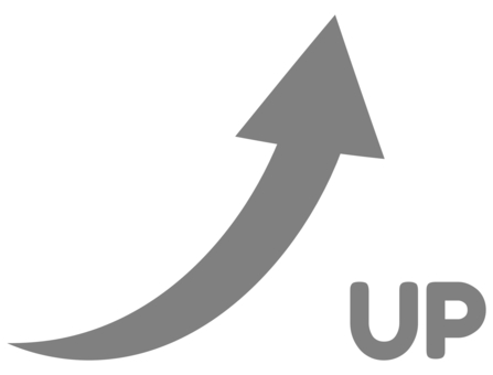 上昇矢印 グレー 上昇,矢印,up,上向き,成長,右肩上がり,業績,傾向,増大,増えるのイラスト素材