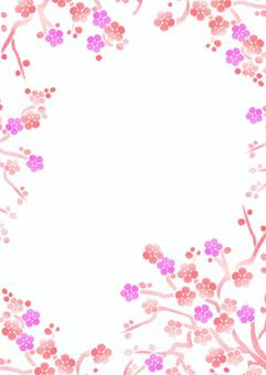 Plum pattern frame, , JPG and PNG