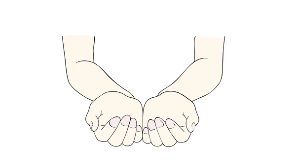 すくう手 手,すくう,合わせる,人体,指のイラスト素材