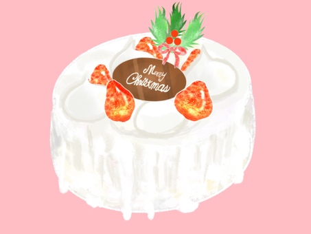 Illustration, christmas, christmas cake, strawberry, 