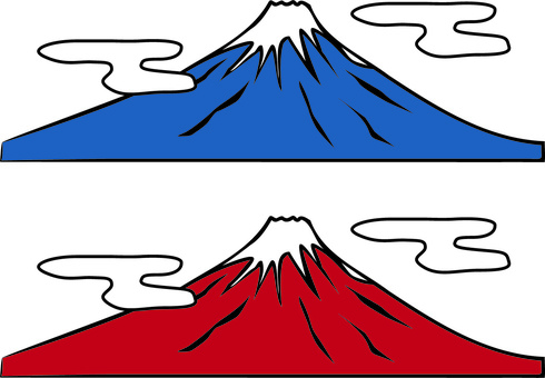 Illustration, monte fuji, montagna, giappone, 