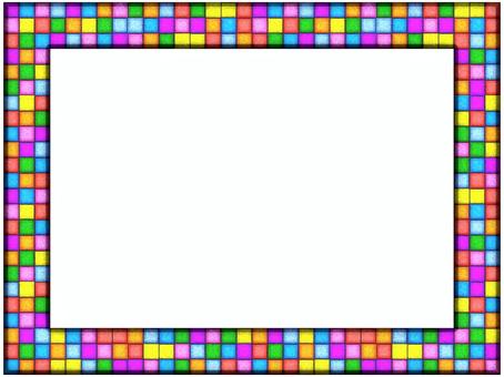 モザイクタイルの額縁フレ−ム モザイク,タイル,額縁,フレ−ム,ポストカード,メッセージカード,飾り枠,あしらい,背景なし,ザラザラのイラスト素材