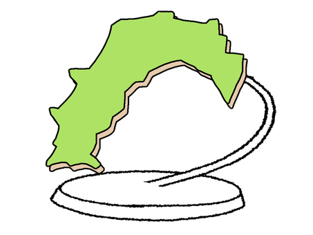 こうち こうち,地図,オブジェ,pop調,手描き,挿絵,ワンポイント,素材,商用可,無料のイラスト素材