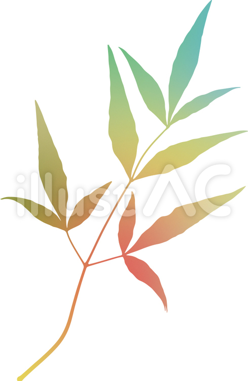 鮮やか素材-35 葉っぱ,植物,挿絵のイラスト素材