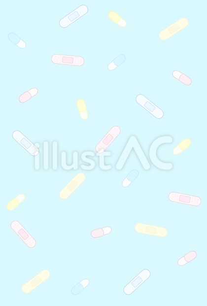 カプセル錠と絆創膏柄の背景壁紙★透過あり