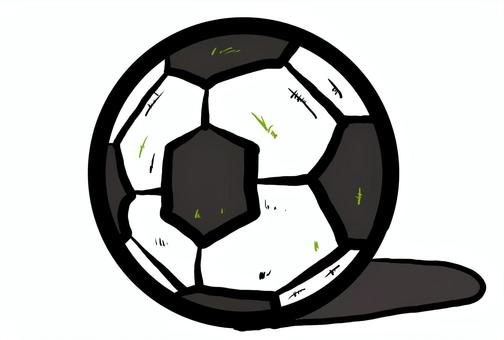 ころころ転がるサッカーボール サッカーボール,ボール,スポーツ,運動,シンプルイラスト,手描き,白黒,運動会,練習,遊びのイラスト素材