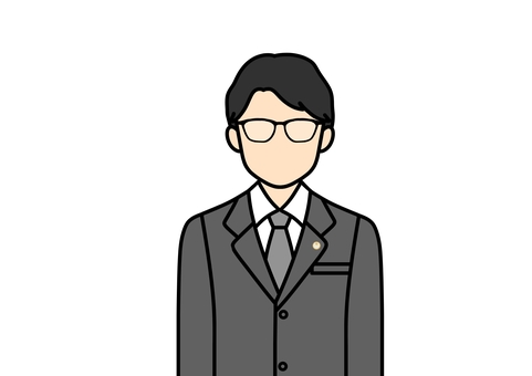 国家資格者・税理士・8仕業の男性 スーツ,ネクタイ,メガネ,税理士,国家資格者,国家資格,８仕業,仕事,ビジネス,バッジのイラスト素材