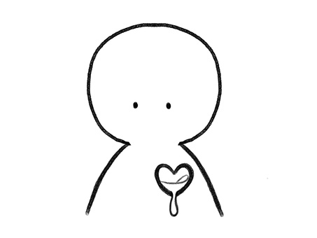 満たされない棒人間線画 棒人間,人物,虚無感,手描き,落書き,表情,黒,シンプル,素材,背景透過のイラスト素材