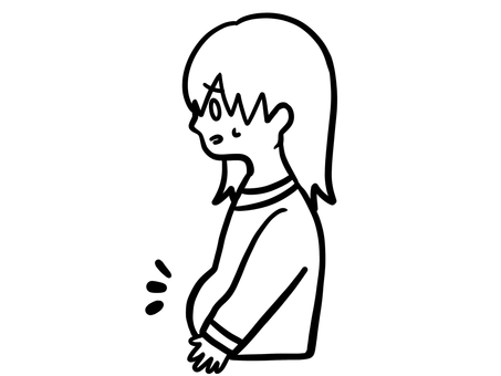 ぽっこりお腹がイヤ 線画 ぽっこりお腹がイヤ 線画 ぽっこり,お腹,ウエスト,体型,メタボ,人物,ダイエット,生活,習慣,不健康のイラスト素材