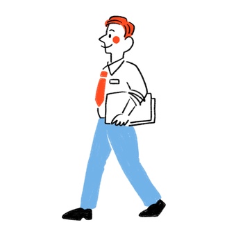 Illustration, landscape, walk, male, 