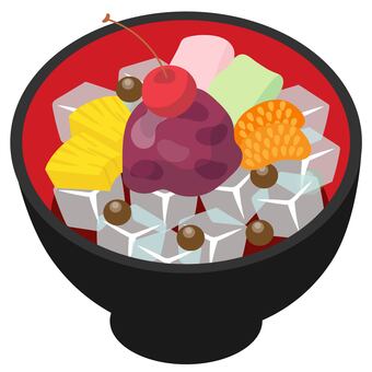 フルーツあんみつ あんみつ,フルーツ,みつ豆,甘味,甘味処,あんこ,粒あん,寒天,豆,求肥のイラスト素材