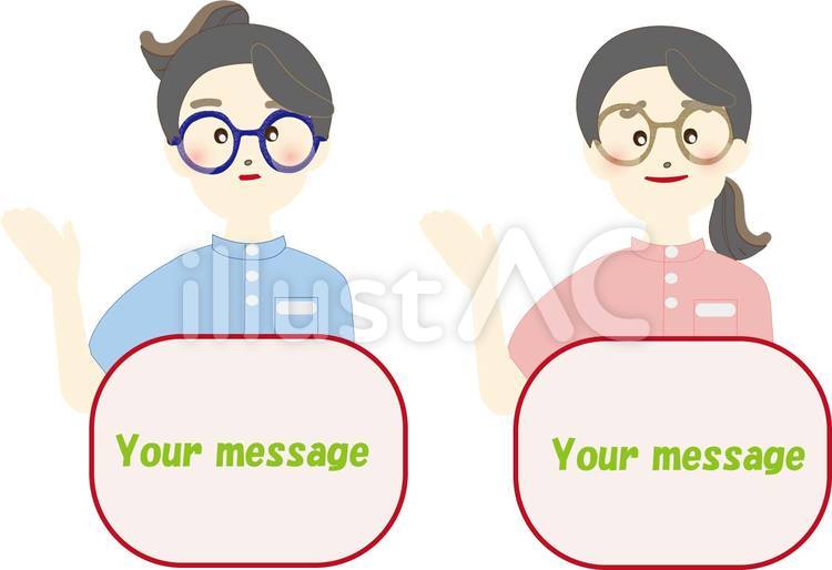 案内をする女性　二人 案内,医療従事者,女性のイラスト素材