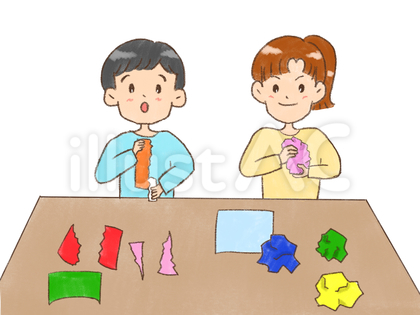 感覚遊びをする子ども達 文字なし
