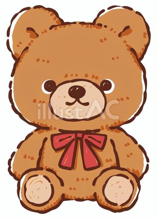くまのぬいぐるみ＜手描きタッチ＞イラスト - No: 24738589