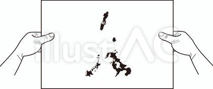 長崎県,地図,両手で持つ,印刷,旅行