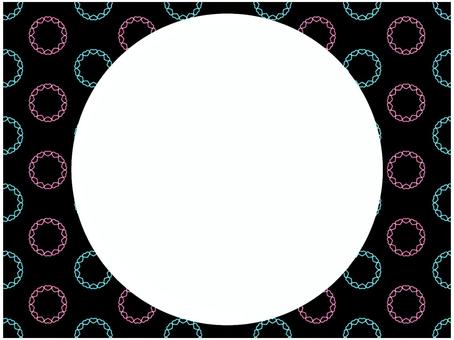 ハ−トの水玉模様のフレ−ム　ネオン ハ−ト,水玉,ドット,柄,パターン,模様,フレ−ム,ポストカード,メッセージカード,ネオンのイラスト素材