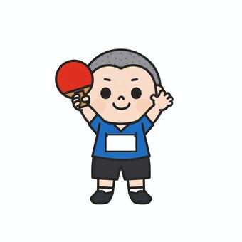 卓球のラケットを持ってアピールする男子5 卓球,卓球部,ラケット,ピンポン,球技,部活,テーブルテニス,インドアスポーツ,室内スポーツ,運動のイラスト素材