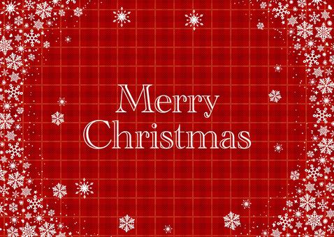 雪の結晶Xmasフレーム4赤 クリスマス,12月,冬,雪,結晶,星,点,イベント,フレーム,散布ブラシのイラスト素材