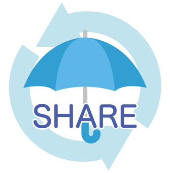 シェアガサ シェアガサ,傘,シェア,レンタル,共用,エコ,雨具,雨,英語,天気のイラスト素材