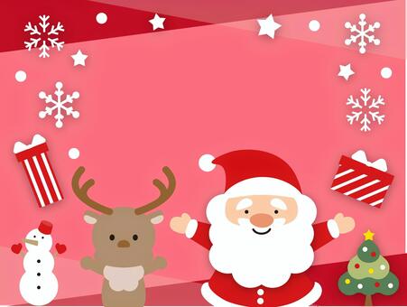 ピンでかわいいクリスマスのフレーム クリスマス,冬,おしゃれ,かわいい,ツリー,プレゼント,トナカイ,シンプル,サンタクロース,スノーマンのイラスト素材