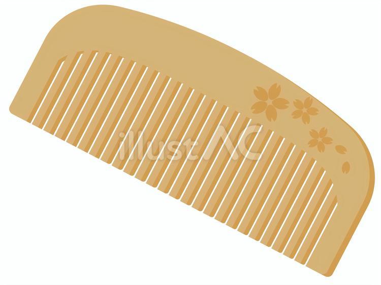 桜の模様のつげの櫛 つげ,櫛,とかすのイラスト素材