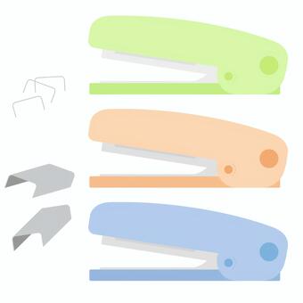 ホッチキスセット（線なし） ホッチキス,セット,線なし,芯,カラフル,冊子,工作,イラスト,素材,シンプルのイラスト素材