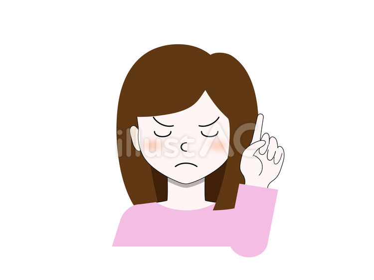 指さしポーズで真剣に伝える女性 女性,人物,ポーズのイラスト素材