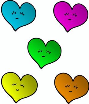 Illustration of a heart with a smile in 5 colors, JPG, PNG and EPS Illustration of a heart with a smile in 5 colors, heart, a smile, valentine, JPG, PNG and EPS