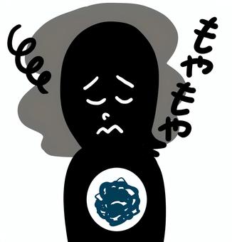 心がもやもや もやもや,心,女性,女の子,鬱,胸,落ち込む,気落ちのイラスト素材