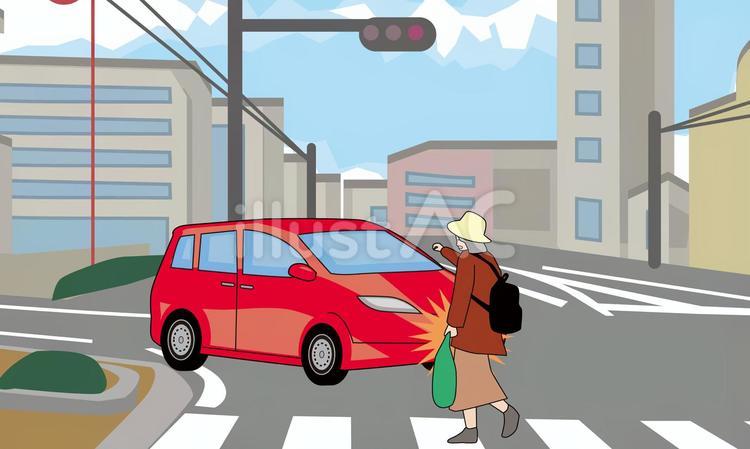 交通事故-横断歩道　 交通事故,横断歩道,交差点のイラスト素材