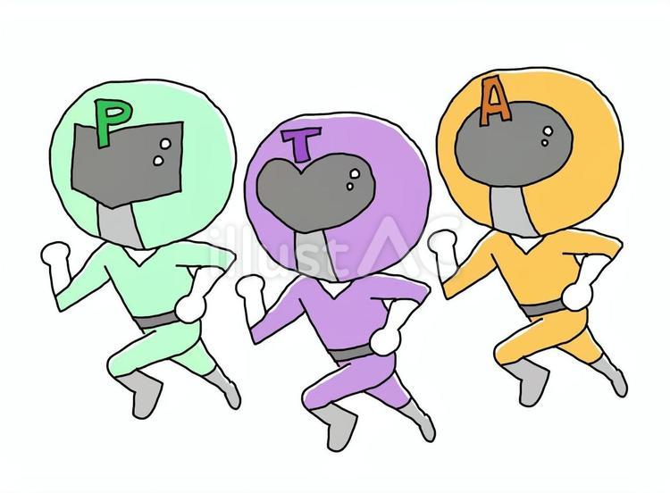 PTAレンジャー＿疾走 pta,pta役員,pta活動のイラスト素材