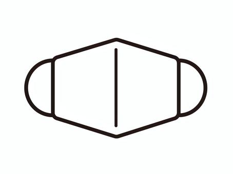 立体マスクのアイコン マスク,立体マスク,咳エチケット,感染予防,感染対策,アレルギー,白黒,イラスト,素材,ベクターのイラスト素材