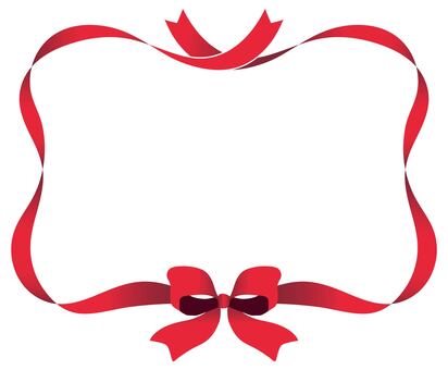 赤いリボンのフレーム リボン,ribbon,赤,red,タイトル,かわいい,デザイン素材,パーツ,枠,フレームのイラスト素材