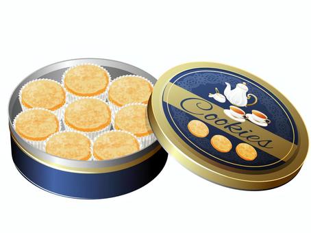 クッキー缶（プレーンクッキー） クッキー缶,クッキー,缶,スイーツ,料理,食べ物,プレーンクッキーのイラスト素材