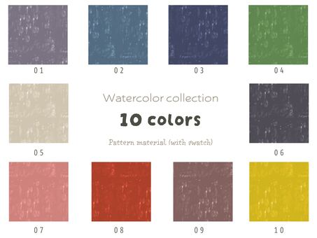 クレヨンの塗りテクスチャ10色セット クレヨン,色,水彩,カラー,パターン,スウォッチ,シームレス,見本,落書き,手描きのイラスト素材