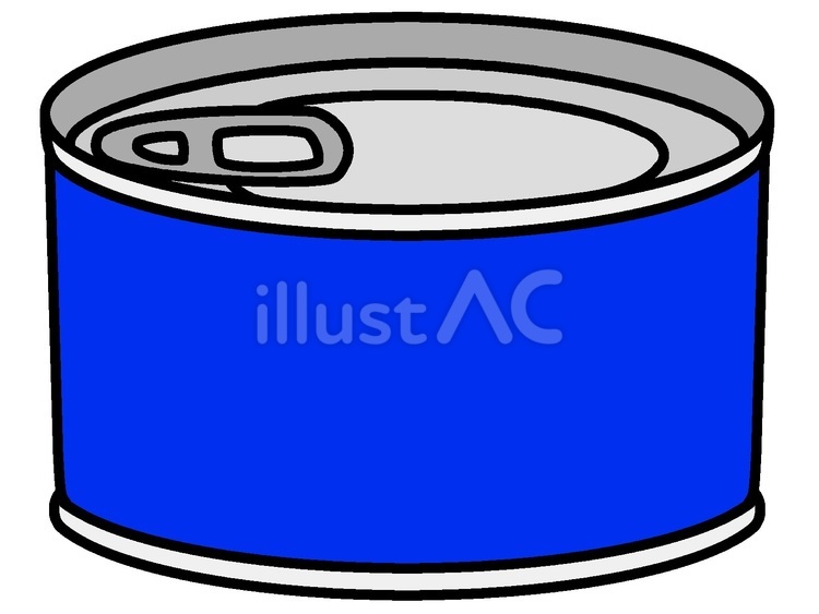 青色の丸い缶詰のアイコン 缶詰,丸い,保存のイラスト素材