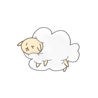 羊 羊,生き物,動物,可愛い,モフモフ,白,シンプル,ゆるい,素材のイラスト素材